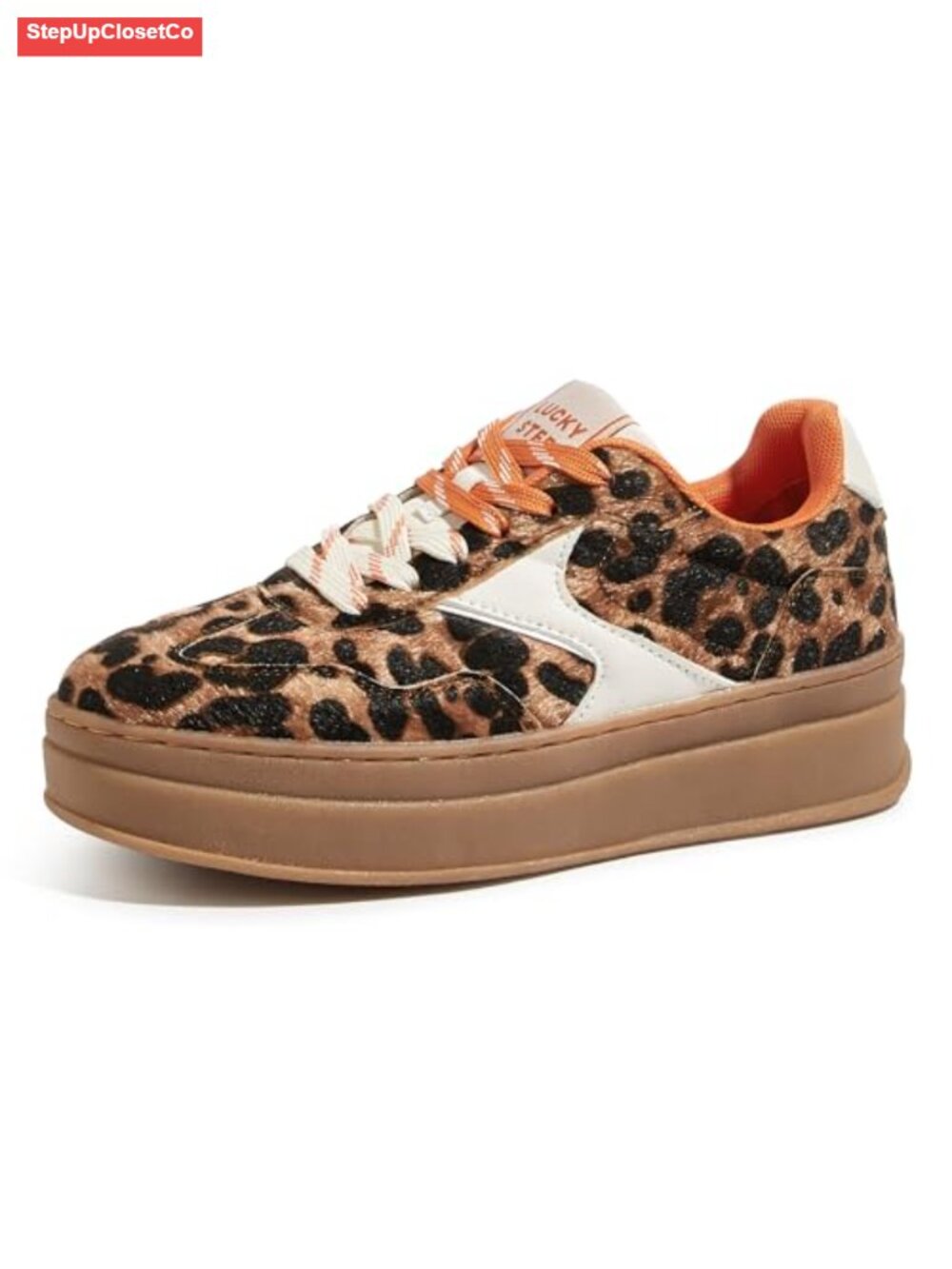 Platform Retro Sneakers Faux Leather Suede Chunky Sole Skate Tennis Shoes